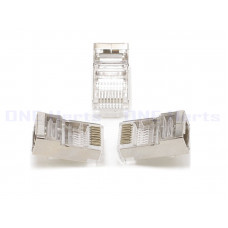 CAT5e-RJ45-CCP-50U-S CAT5e穿透式水晶頭 50U鍍金屏蔽 穿透式5類網路水晶接頭 穿孔超五類屏蔽50U鍍金 CAT5e金屬水晶頭